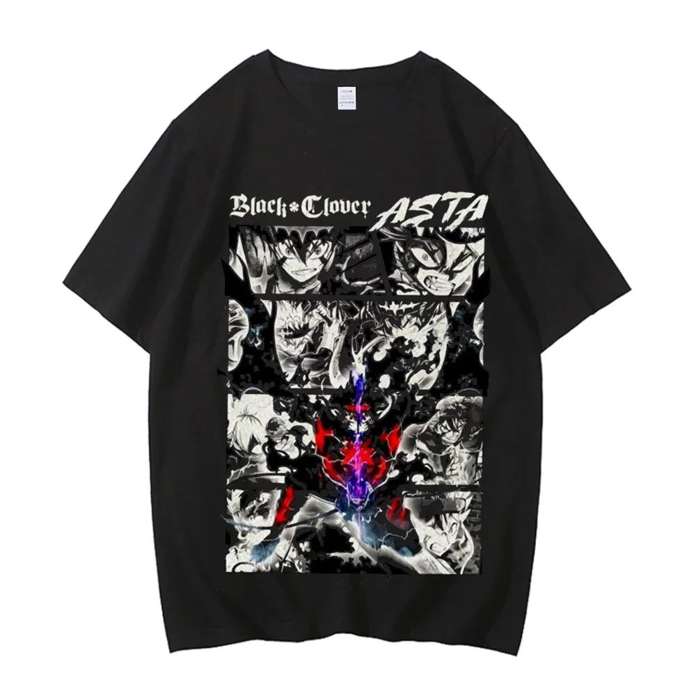 High Quality Yami Sukehiro Graphic Tshirt Black Clover Manga 100% Cotton T-shirt for Men Short Sleeve Clothing Male T Shirt