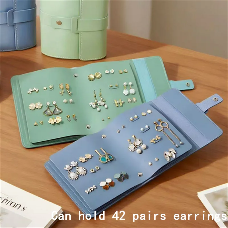 

1PC PU Leather Ear Stud Storage Bag Multi-layer Jewelry Finishing Storage Organizer Book Type Storage Bag For Earrings Rings