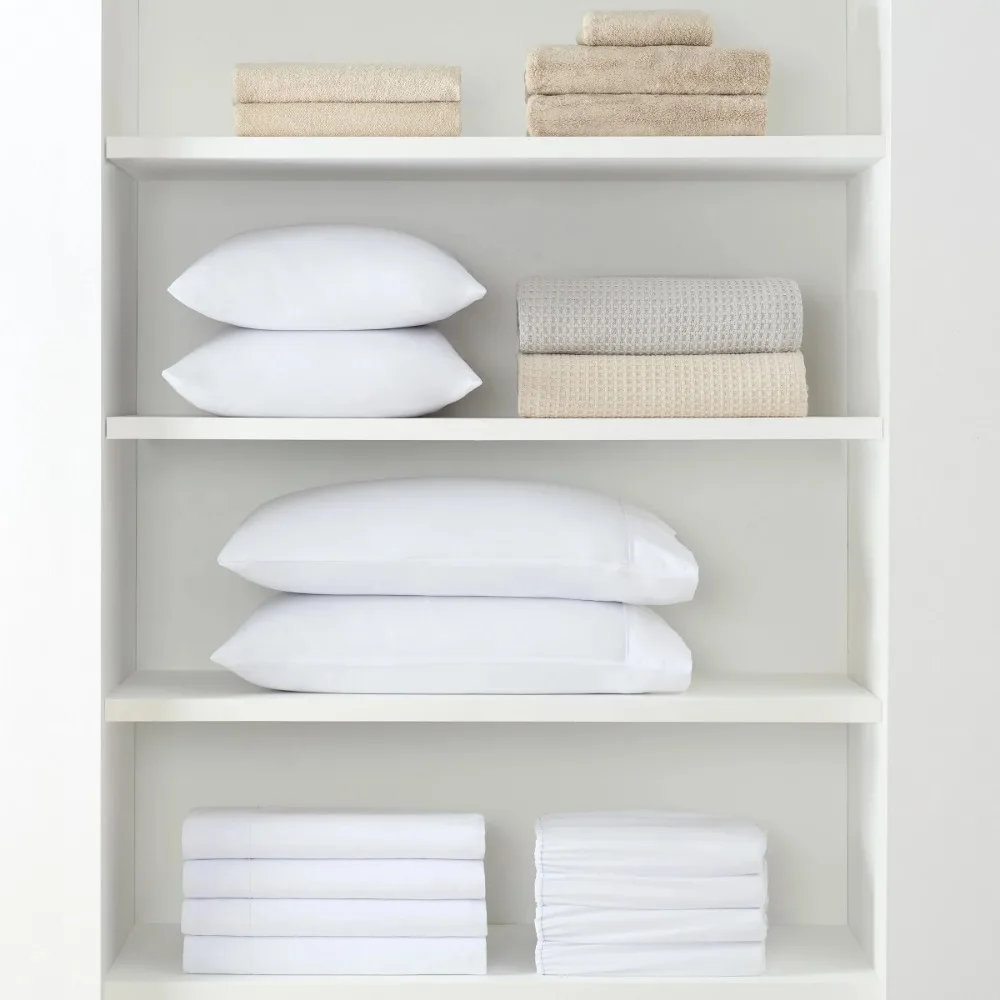 Arkwright Pillowcases - Soft Poly/Cotton Pillow Covers for Home - Standard Size - (12 Pack) White