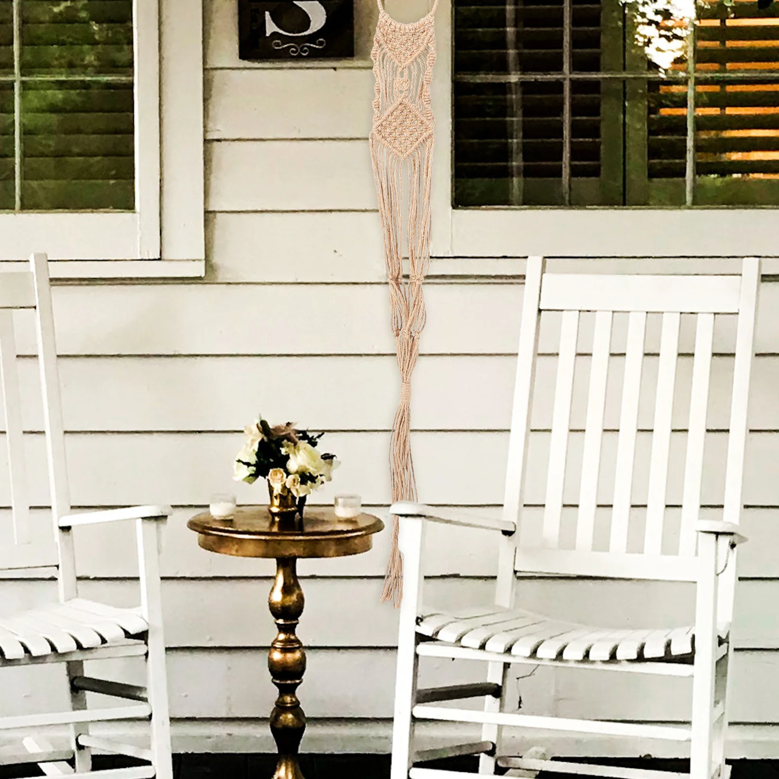 

Wall Mounted Flower Pot Net Bag Cotton Linen Macrame Plant Hanger For Indoor Outdoor Trailing Silk Plants Decor