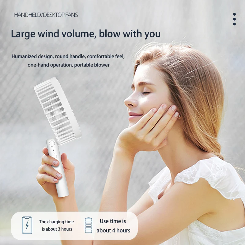 Handheld & Verticale Opvouwbare Fan Draagbare Stilte Vloer Fan Usb Opladen Meerdere Versnellingen Zomer Afneembare Base Desk Outdoor Fan