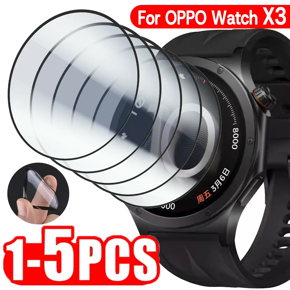 

5-1PCS for OPPO Watch X3 Flexible PMMA Curved Screen Protectors HD Clear Scratch-resistant Films for OPPO Watch X3 Not Glass
