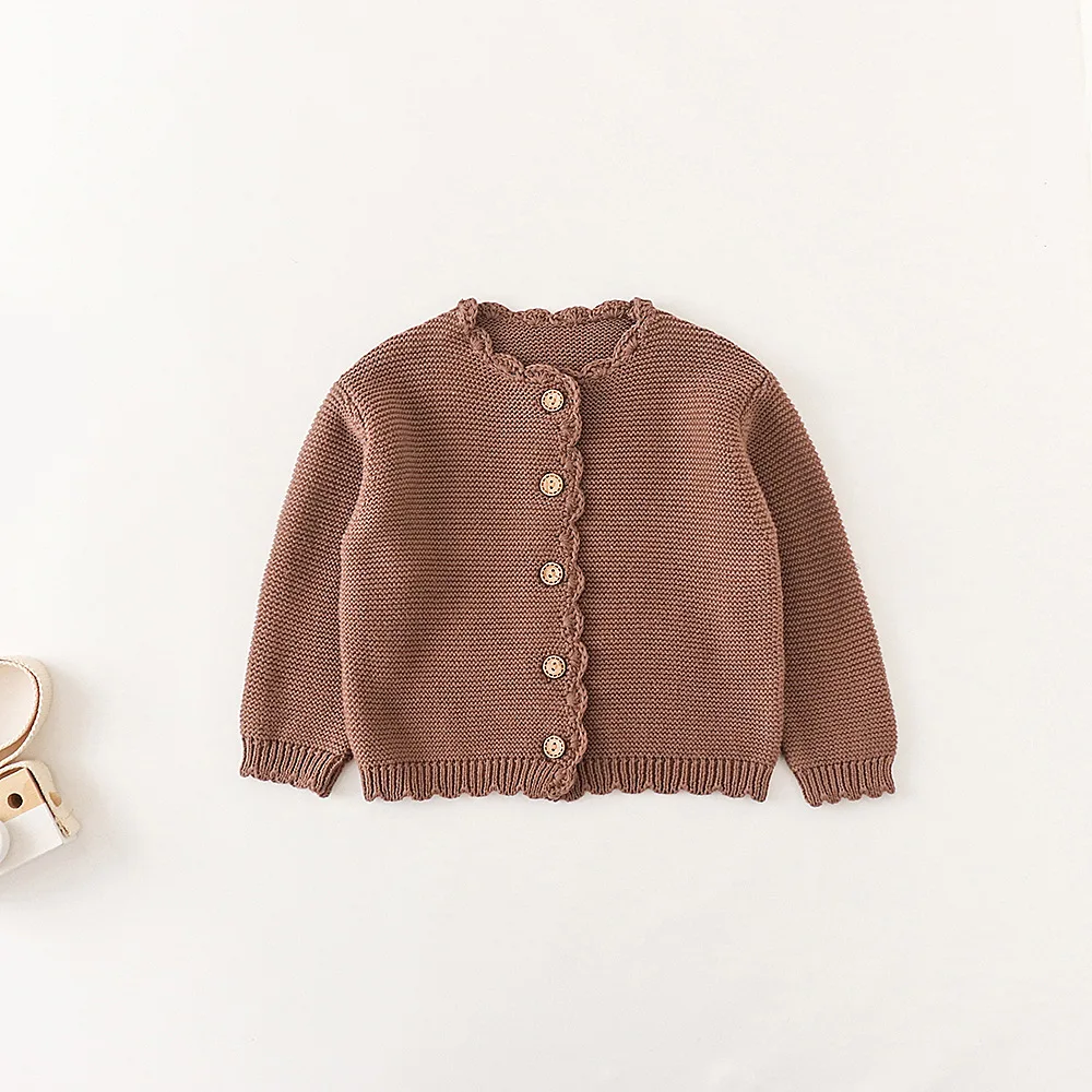 2024 Autumn New Baby Long Sleeve Sweater Coat Boys Girls O-neck Cardigan Jacket Infant Toddler Solid Versatile Knitted Clothes