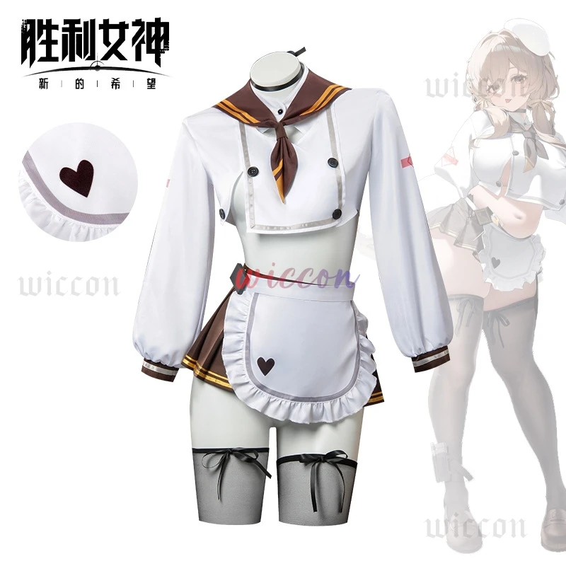 Nikke آلهة النصر العروس تأثيري حلي لعبة Nikke SSR مثير موحدة ازياء شعر مستعار هالوين كرنفال البدلة