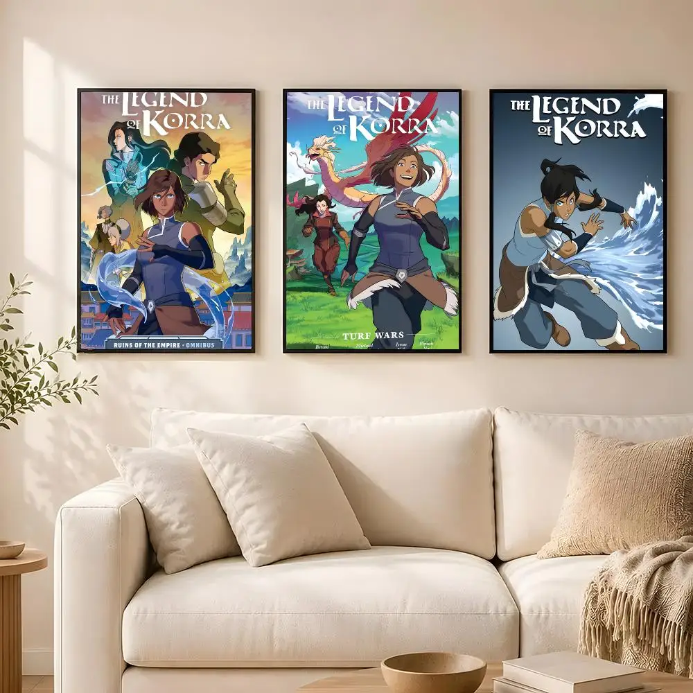 Cartoon The Legend of Korra Poster poster Self-adhesive wall stickers, suitable for room decoration, high-quality printing.
