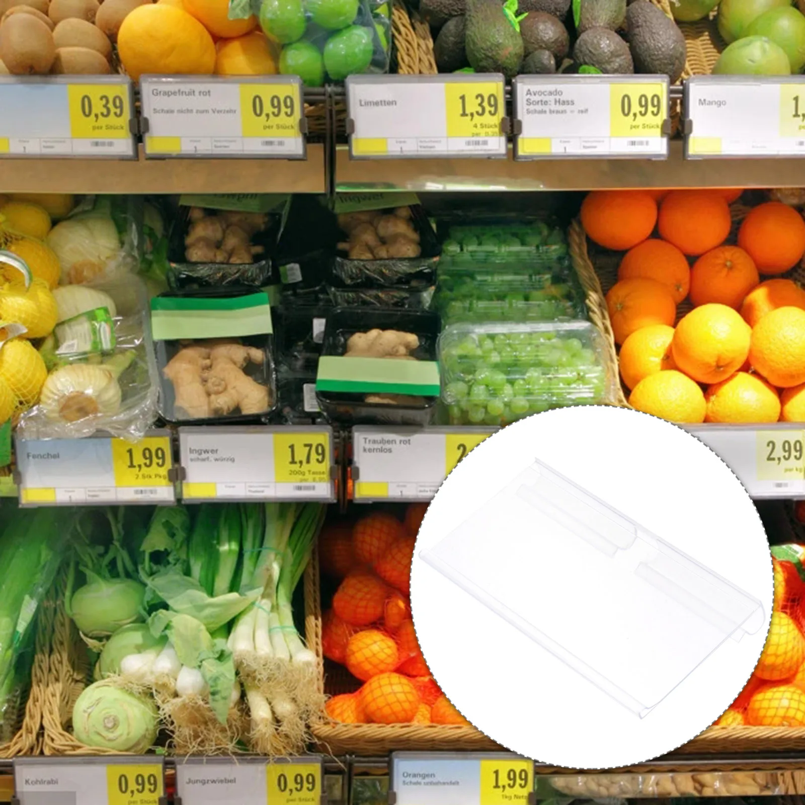 

100Pcs Double Wire Hook Label Holder Sturdy PVC Label Clip for Retail Store Price Display Shelf Merchandise Sign Display Holder