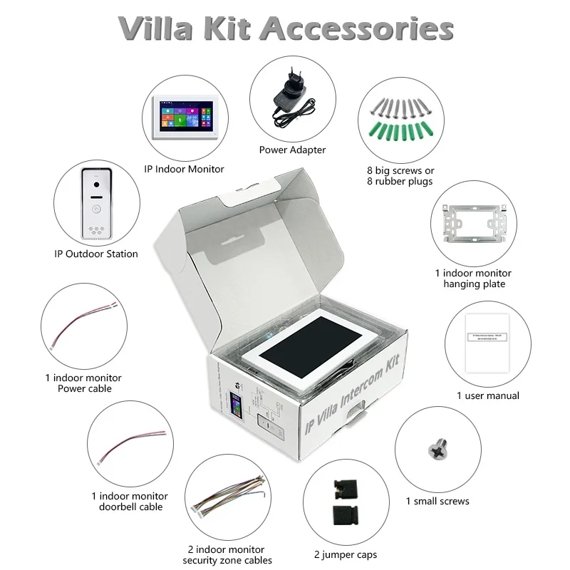 Sistema de intercomunicación de vídeo Digital IP de fábrica para el hogar, timbre de vídeo inteligente con teléfono de puerta con cable, 1080P