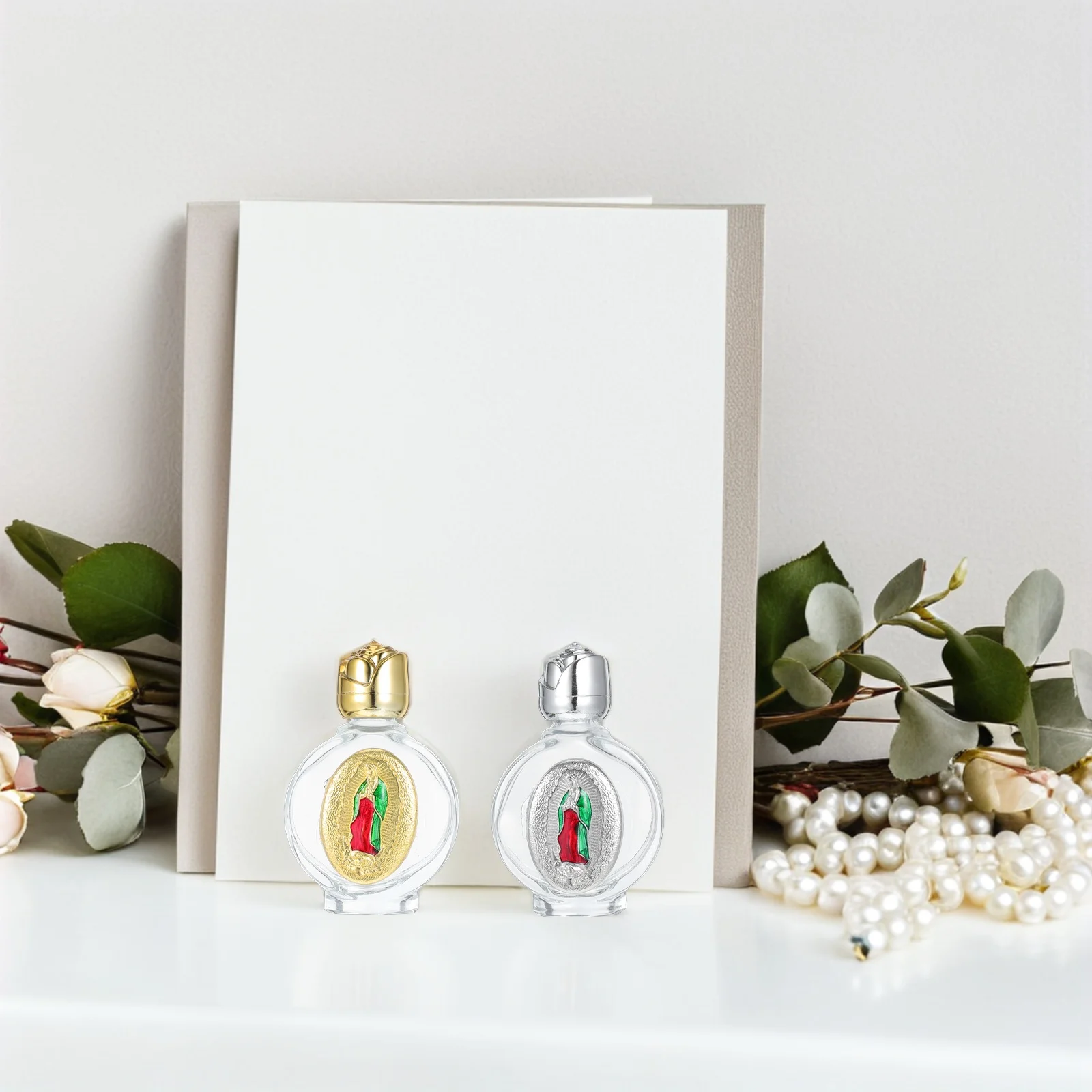 

6Pcs Crystal Glass Holy Water Bottle Luxurious Feel Portable Religious Container for Various Uses Glass Holy Water Bottle