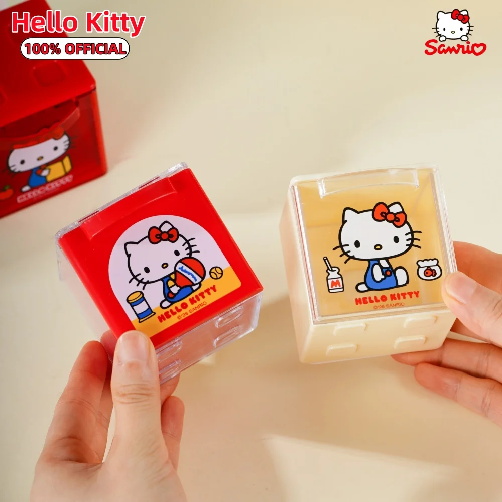 Genuine Hello Kitty Mini Storage Cube Sanrio Stack‑Able Drawer Dust‑Proof Box For Stationery Toy Sticker Small Items Organizer view 2