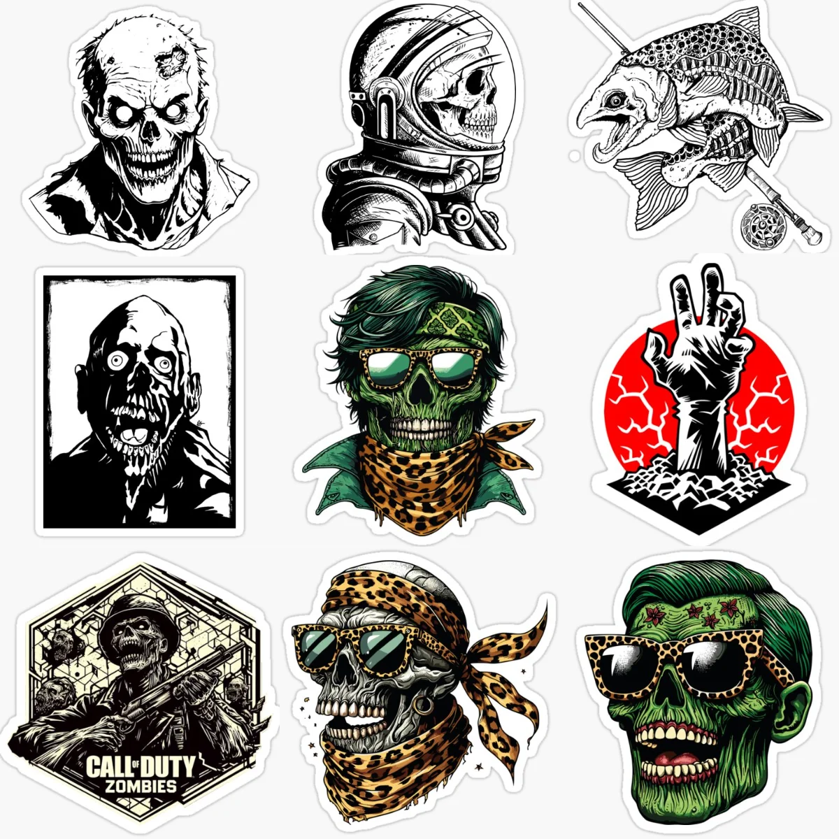 

Terrifying ZOMBIE Skull Creative Personalized Car Sticker for Decorate Car Van Window Fridge Helmet Decal Accessories