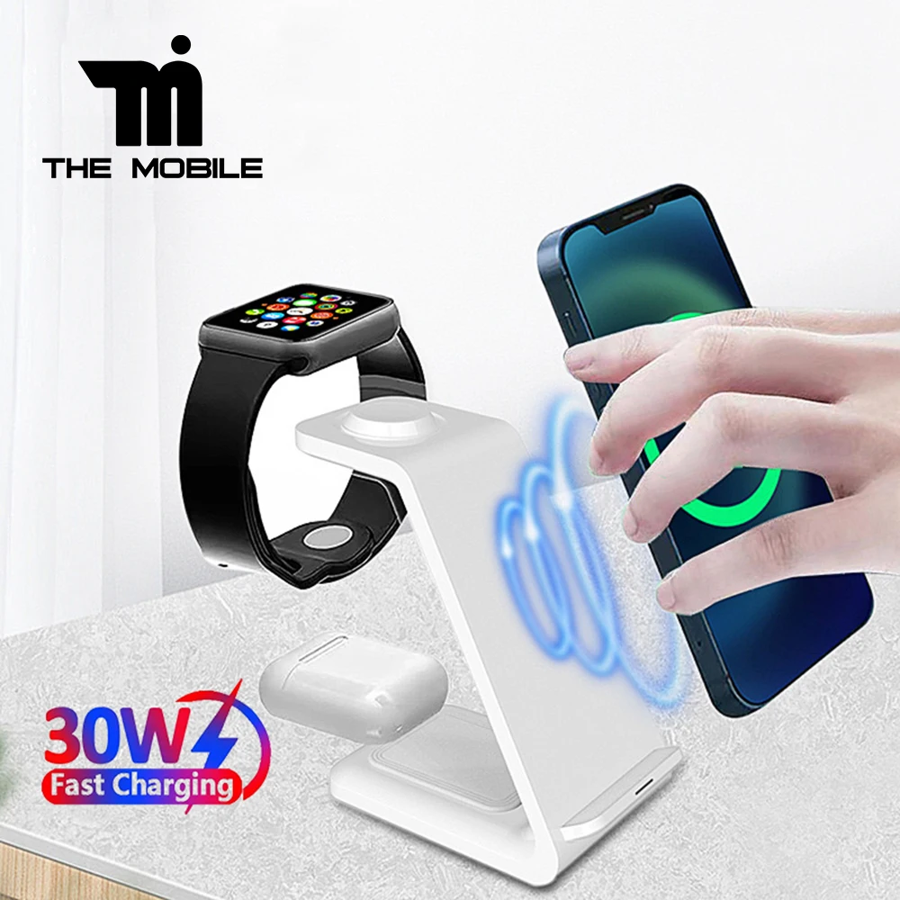 

30W 3 in 1 Wireless Charger for iPhone 15 14 13 12 Apple Watch Xiaomi redmi Samsung Galaxy S23 24 Ultra Fast Charging Stand Dock