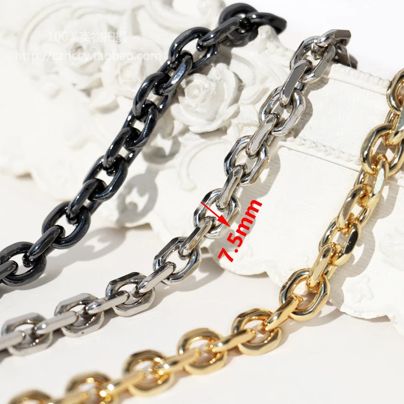 7.5mm Gold, Gun Black, Silver Replacement Purse Chain Shoulder Crossbody Strap for Small Handbag, Clutch Bags DIY O Chains