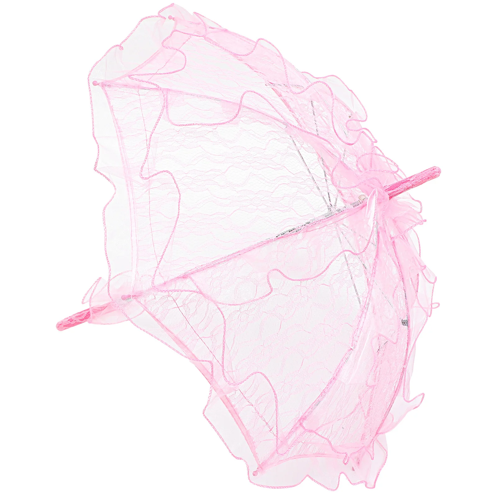 웨딩 우산 작은 핑크 수제 레이스 면 파라솔 신부 샤워 티 파티 사진 촬영 장식 빈티지 자수