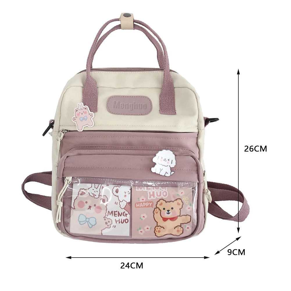 Cute Women Backpacks Waterproof Multi-Pocket Nylon School Backpack for Student Female Girls Kawaii Laptop Book Pack