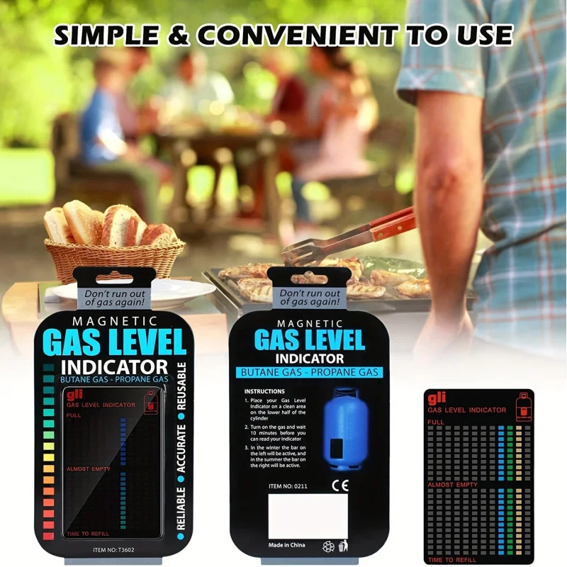Magnetic Gas Level Indicator, Reusable Propane Tank L evel Indicator,  Sensor Card For Propane Tankpropane
