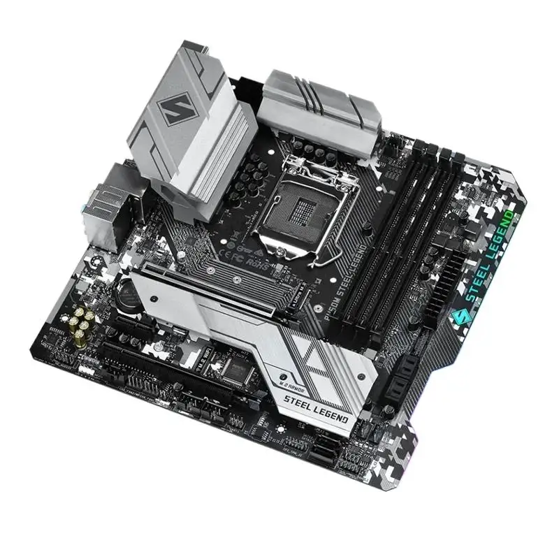 For Asrock B460M STEEL LEGEND Motherboard 128GB HDMI M.2 LGA 1200 DDR4 Micro ATX B460 Mainboard 100% Tested Fully Work Tan