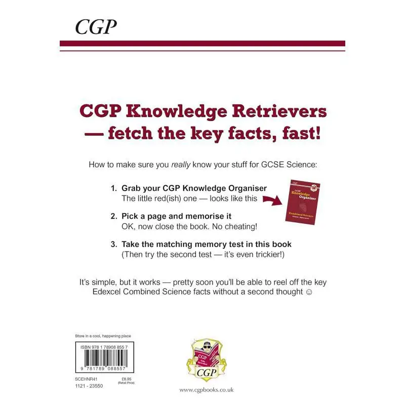 GCSE Combined Science Edexcel Knowledge Retriever  Higher CGP Books Coordination Group Publications 9781789088557 Book