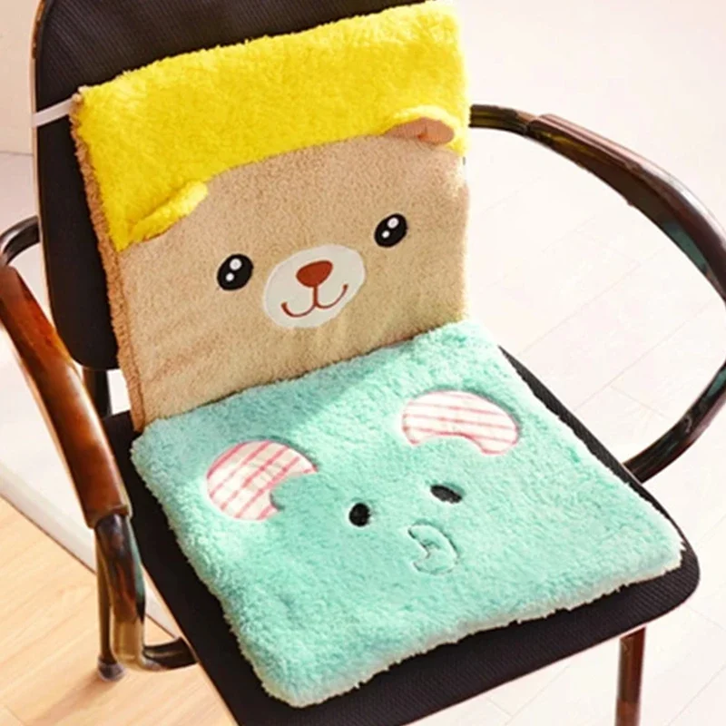 

Cartoon Rebound Memory Foam Office Chair Cushion Lovely Animal Square Stretch Velvet Seat Cushion Removable Washable Butt Pad