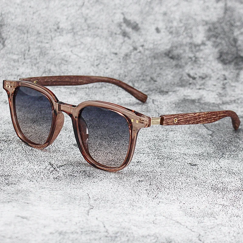 Lunettes de soleil à monture en bois vintage pour hommes et femmes, lunettes de soleil de marque classique, lentille de revêtement, lunettes de