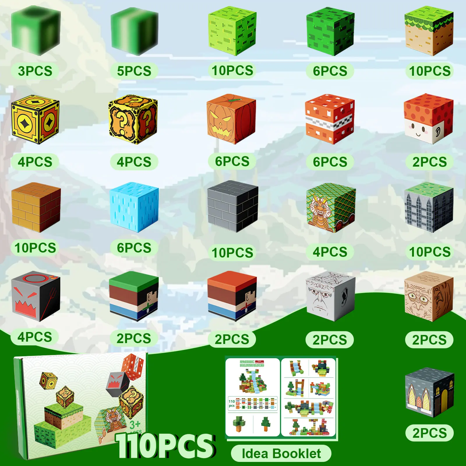 مجموعة مكعبات بناء مغناطيسية للأطفال - لعبة بناء إبداعية للأولاد والبنات، تعلم الجذعية