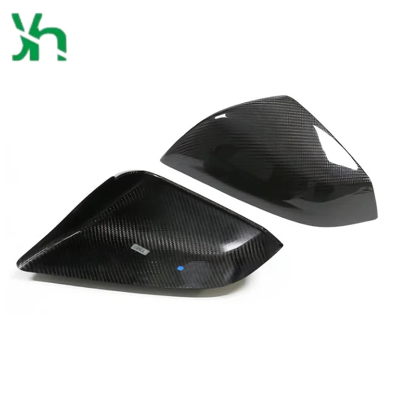 مناسبة لـ Tesla Model S Deluxe غطاء مرآة من ألياف الكربون الجافة الخارجية مكون من قطعتين