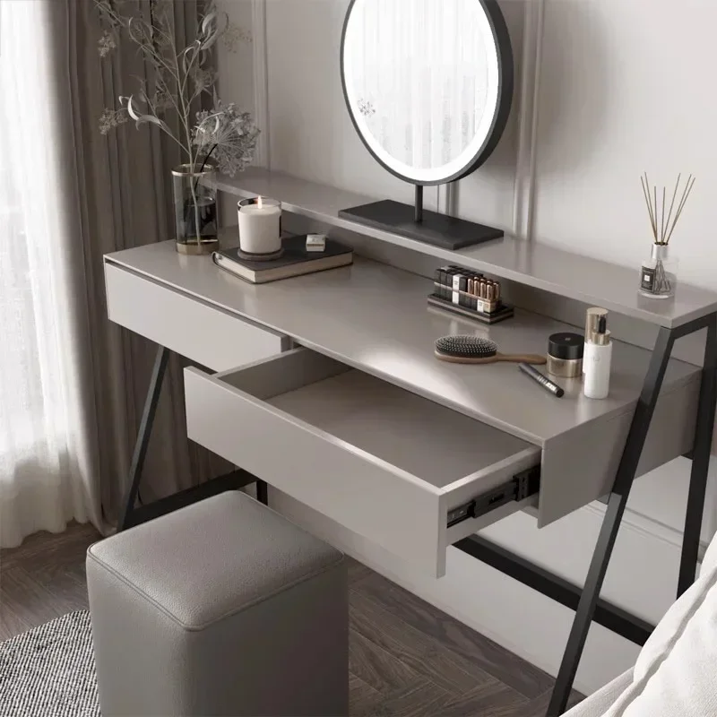 Luxury Nordic Dressing Table with Mirror & Storage Drawers - Modern Vanity Set for Bedroom & Dressing Room