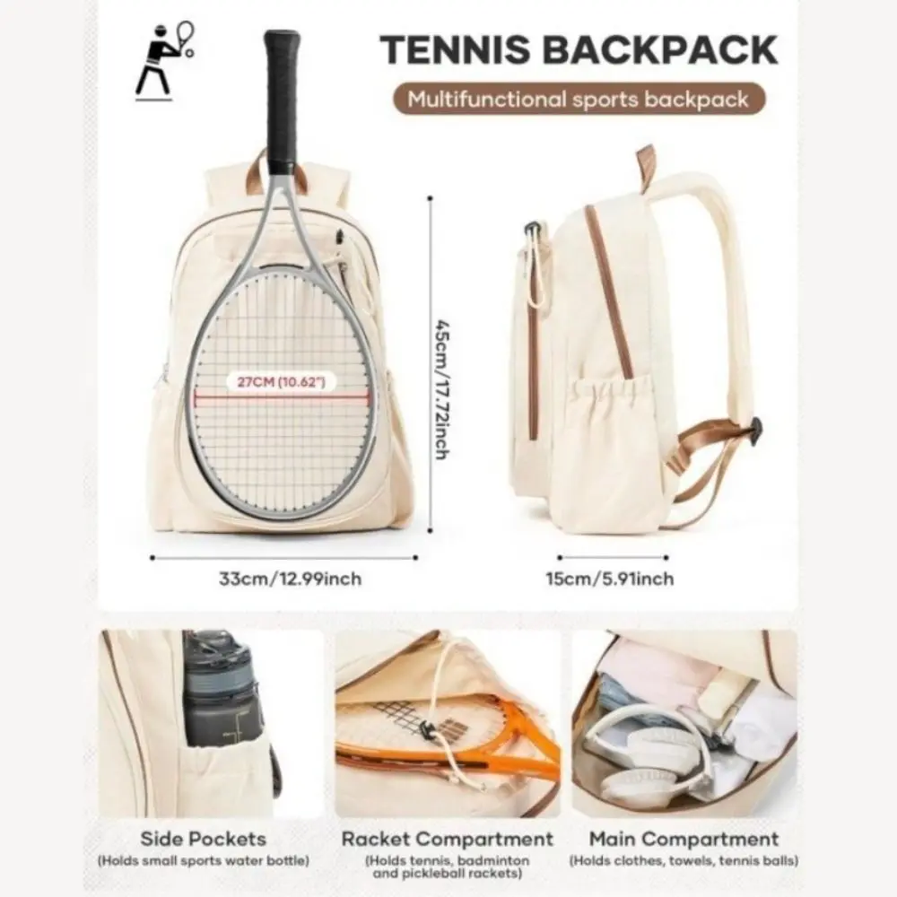 Large Capacity Tennis Backpack Oxford Cloth Waterproof Tennis Racket Bag Comfortable Multi-functional Sports Fitness Bag Gym Use