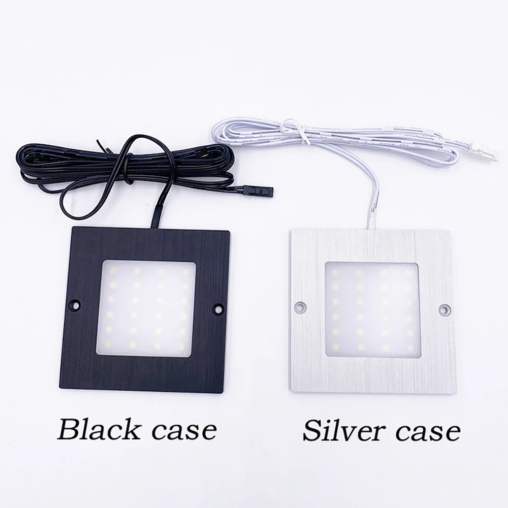Ultra Slim 5W LED Square Cabinet Light 12V Staircase  Aisle Light Wine Cabinet Entrance Display Decorative Light No hole cut
