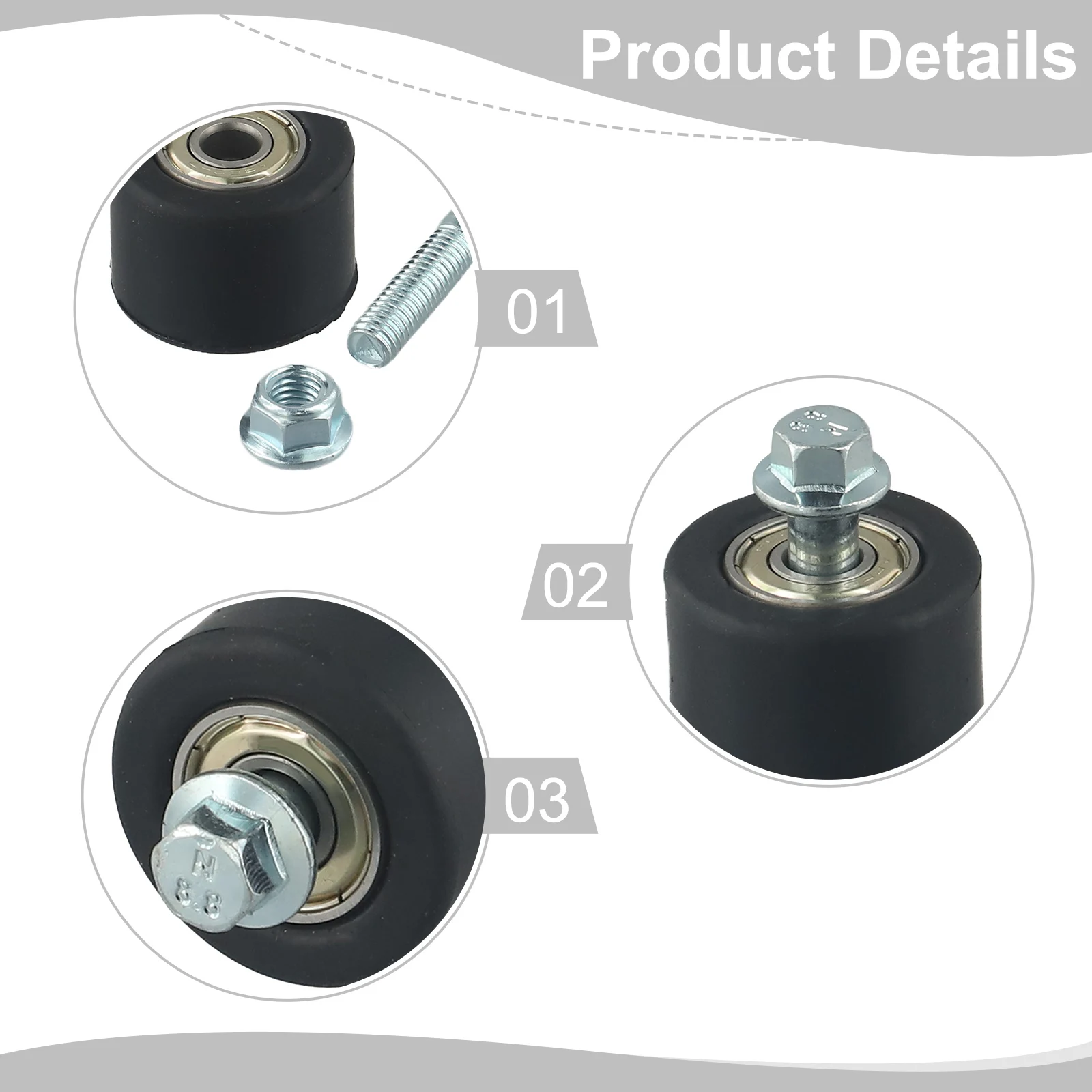 Precision Chain Roller for YZ250 1987 2020 Long lasting Wear Resistance Black Color Easy Replacement for OEM Rollers