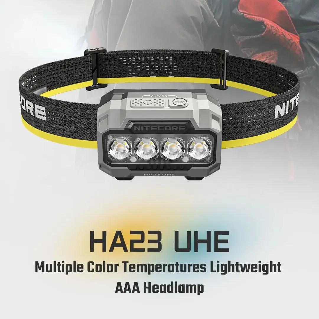 NITECORE HA23 UHE كشافات التخييم في الهواء الطلق المصباح رئيس محمولة مصباح الصيد تشغيل كشافات العمل كشافات خفيفة الوزن