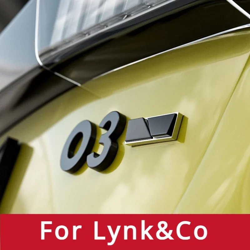 Car Sticker for Lynk&Co 01 02 03 03+ 05 06 08 09 Rear Logo Matte Black English ABS Logo With Modification Accessories