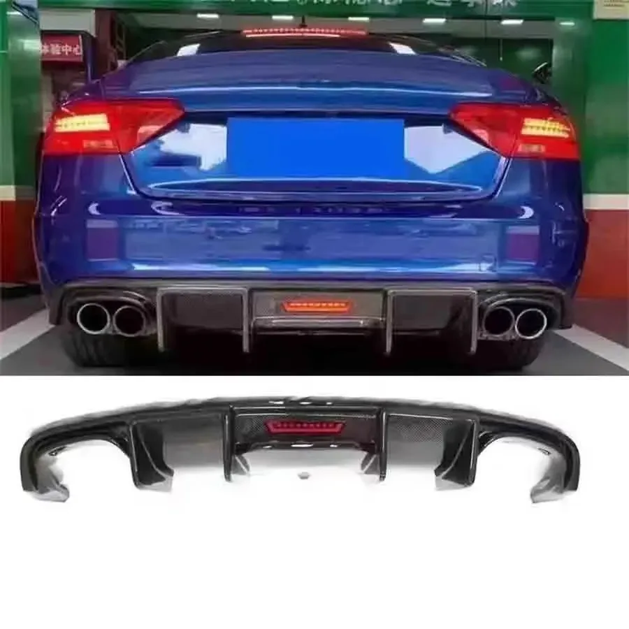 For Audi A5 S5 Coupe 2009-2011 1-door Carbon Fiber Car Rear Bumper Diffuser Rear Splitters Spoiler Back lip Car Accessories - view 5
