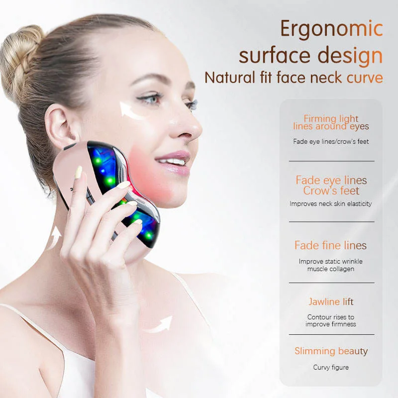 高周波スキンケアフェイシャルスカルプトツール Vフェイスリフト フォトントリートメント 温冷ネックフェイスビューティーデバイス 刮痧フェイシャルマッサージャー