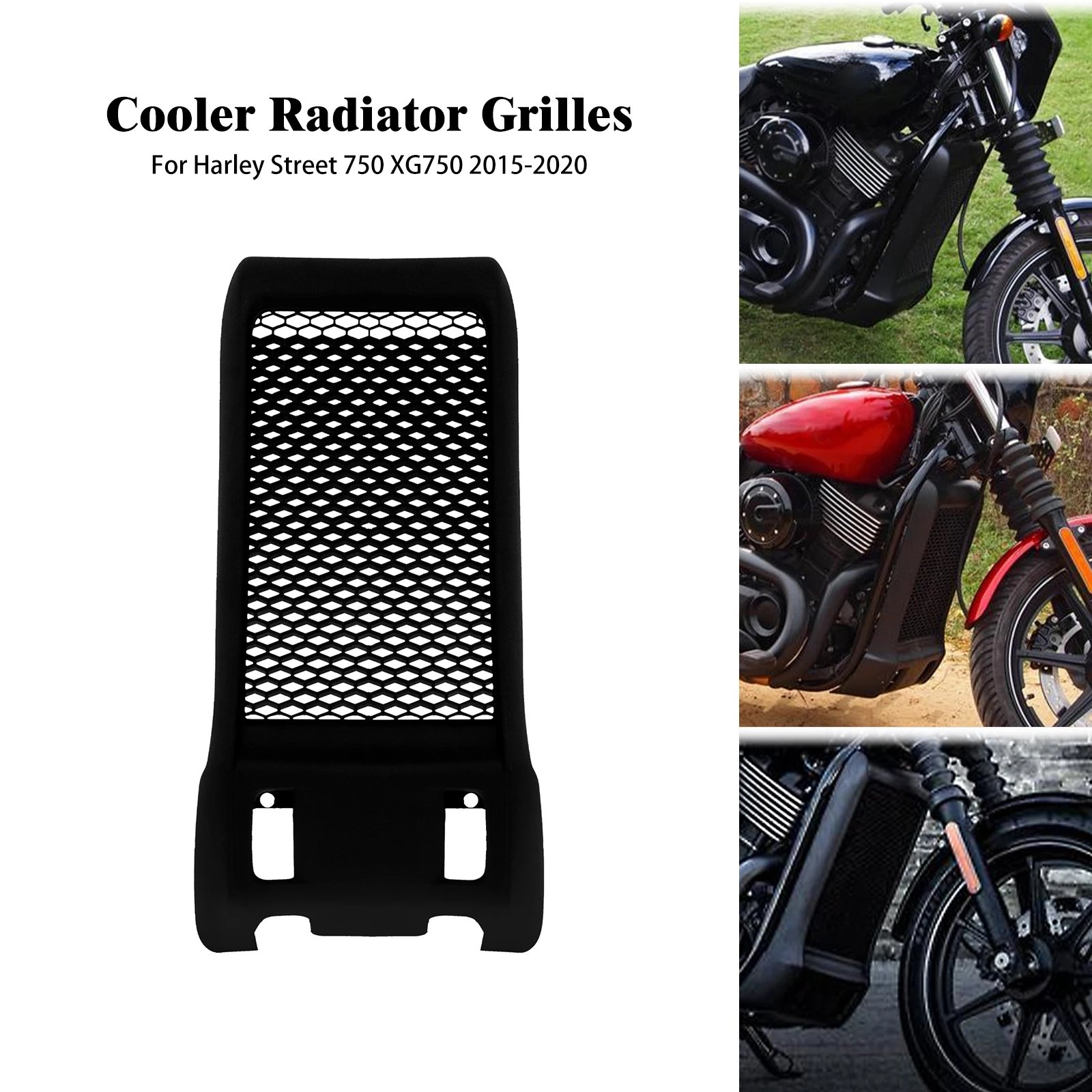 

Motorcycle Black Radiator Grilles Grill Shield Guard ABS Water Tank Cooling Cover For Harley Street 750 XG750 2015-2018 2019 20