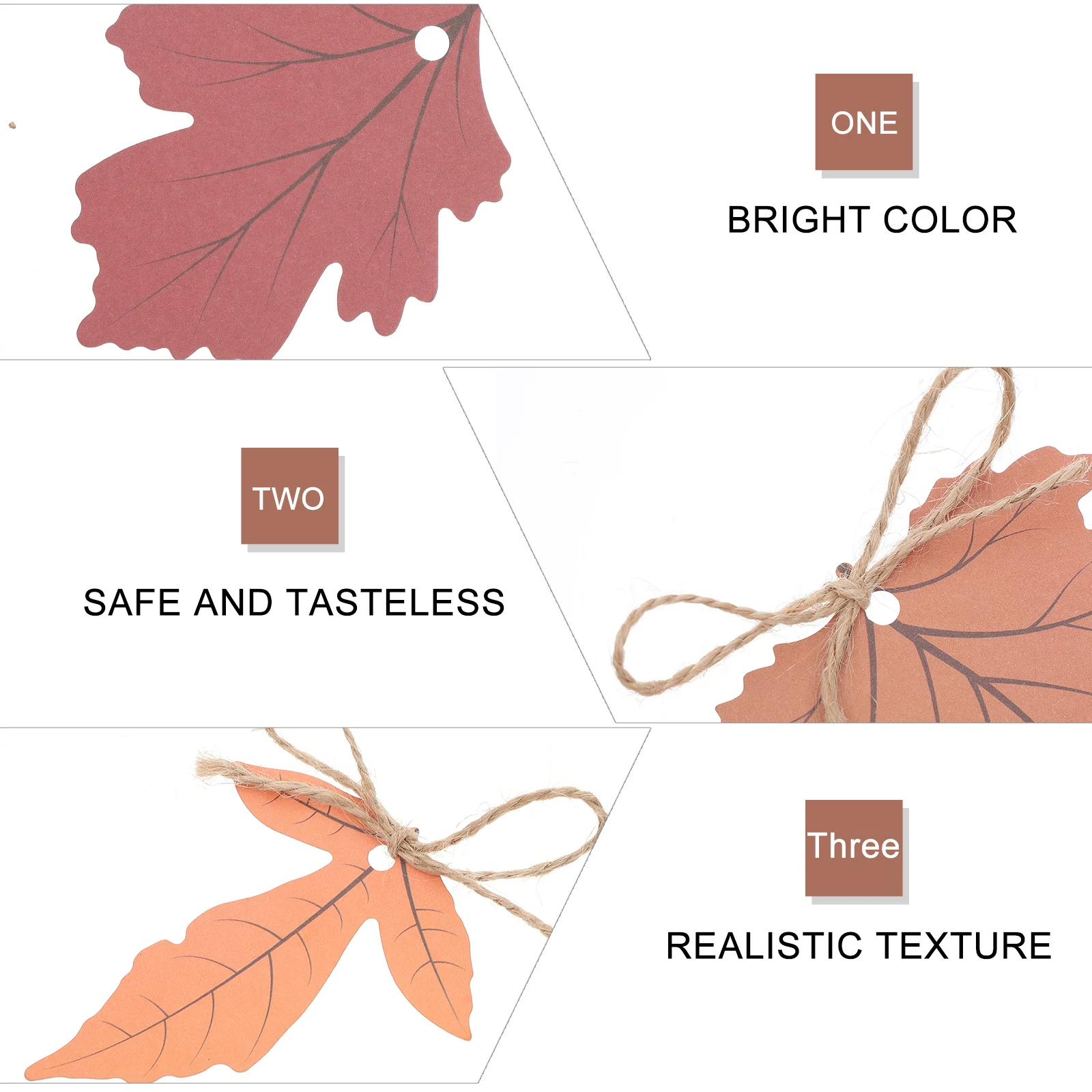 120 Pcs Maple Leaf Decorative Hang Tag Gift Packaging Tags Leaves Pendants Home Autumn Hanging Rope Fake