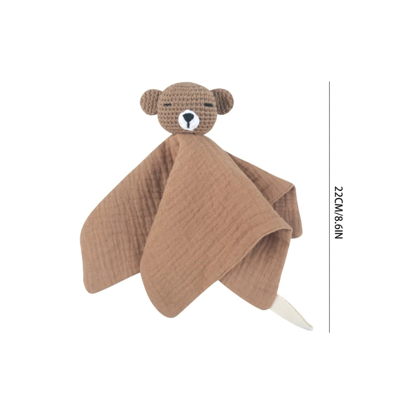 Serviette apaisante pour bébé, Animal, joli ours tricoté, poupée couchage pour nouveau-nés, serviette douce réconfortante