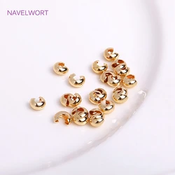 Kıvrım boncuk kapakları çok boyutu 14K/18K altın kaplama sıkma ucu boncuk malzemeleri takı yapımı için DIY aksesuarları