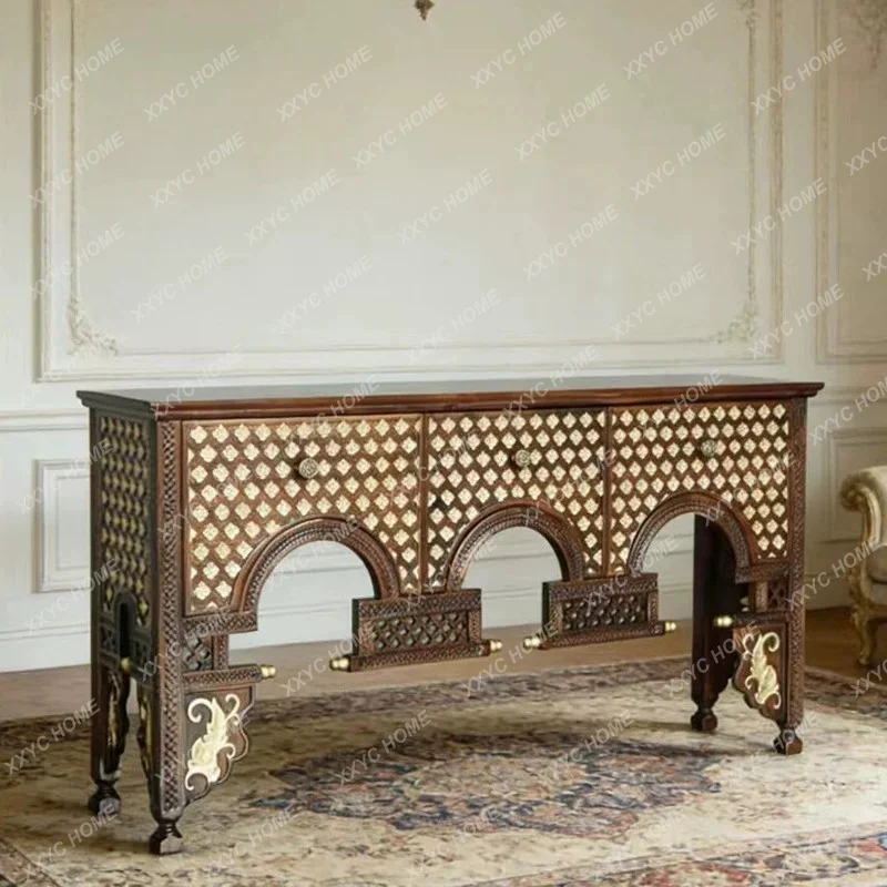 Various styles of solid wood entrance table double-sided decorative entrance cabinet