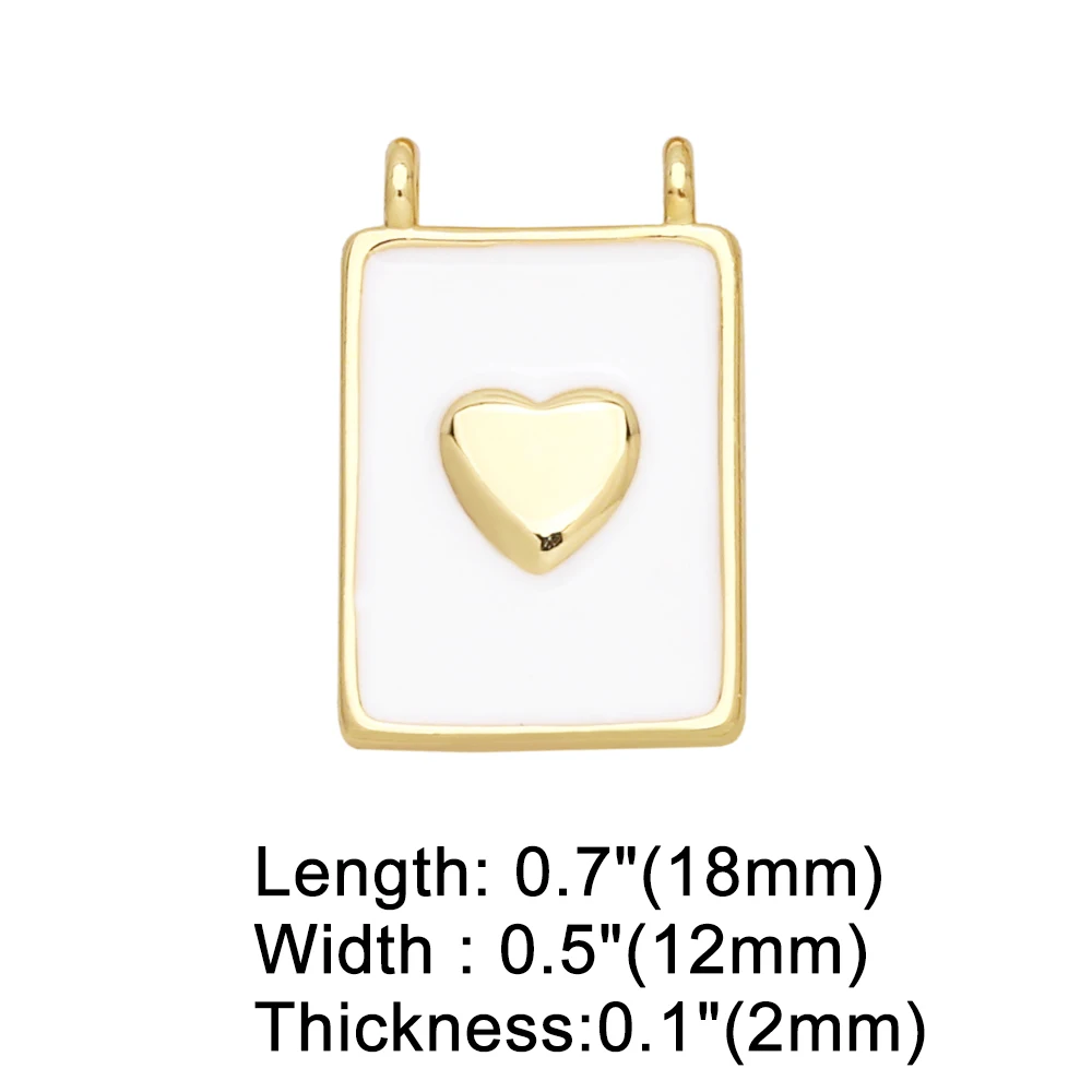OCESRIO Enamel FE Square Pendant for Necklace Copper Gold Plated Virgin Mary DIY Heart Cross Jewelry Making Component pdtb242