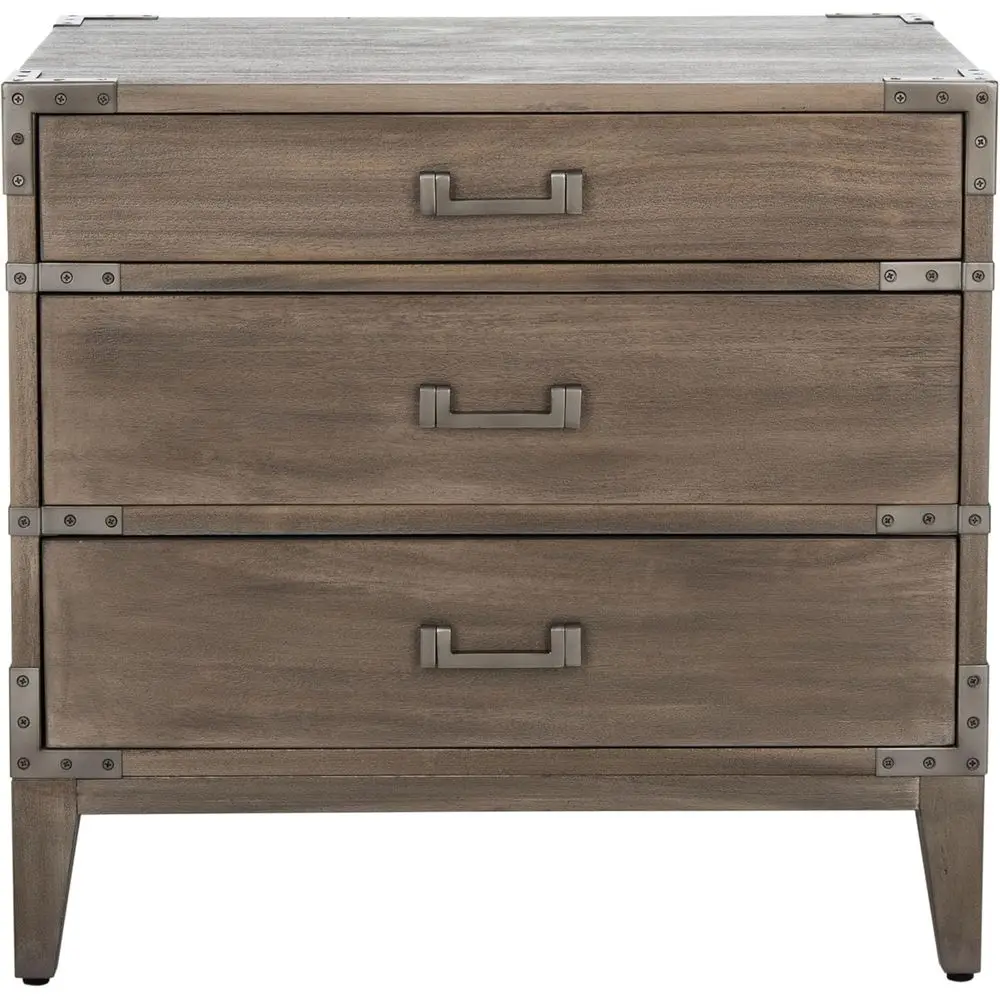 

Light Brown 3-Drawer Wooden Nightstand Table, Fully Assembled