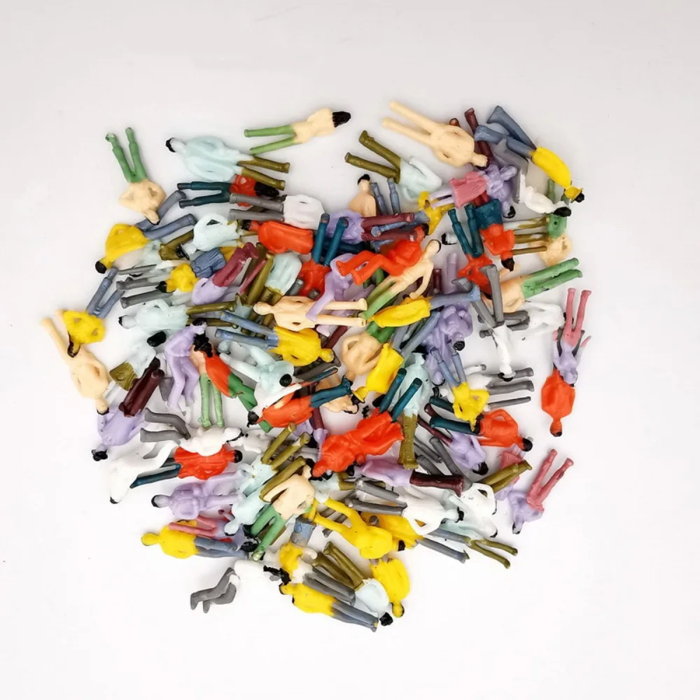 50/100pcs 1:200/1:100/1:150/1:75/1:50/1:30/1:25 Scale Model Building People Figures Mixed Color Plastic Colorful People