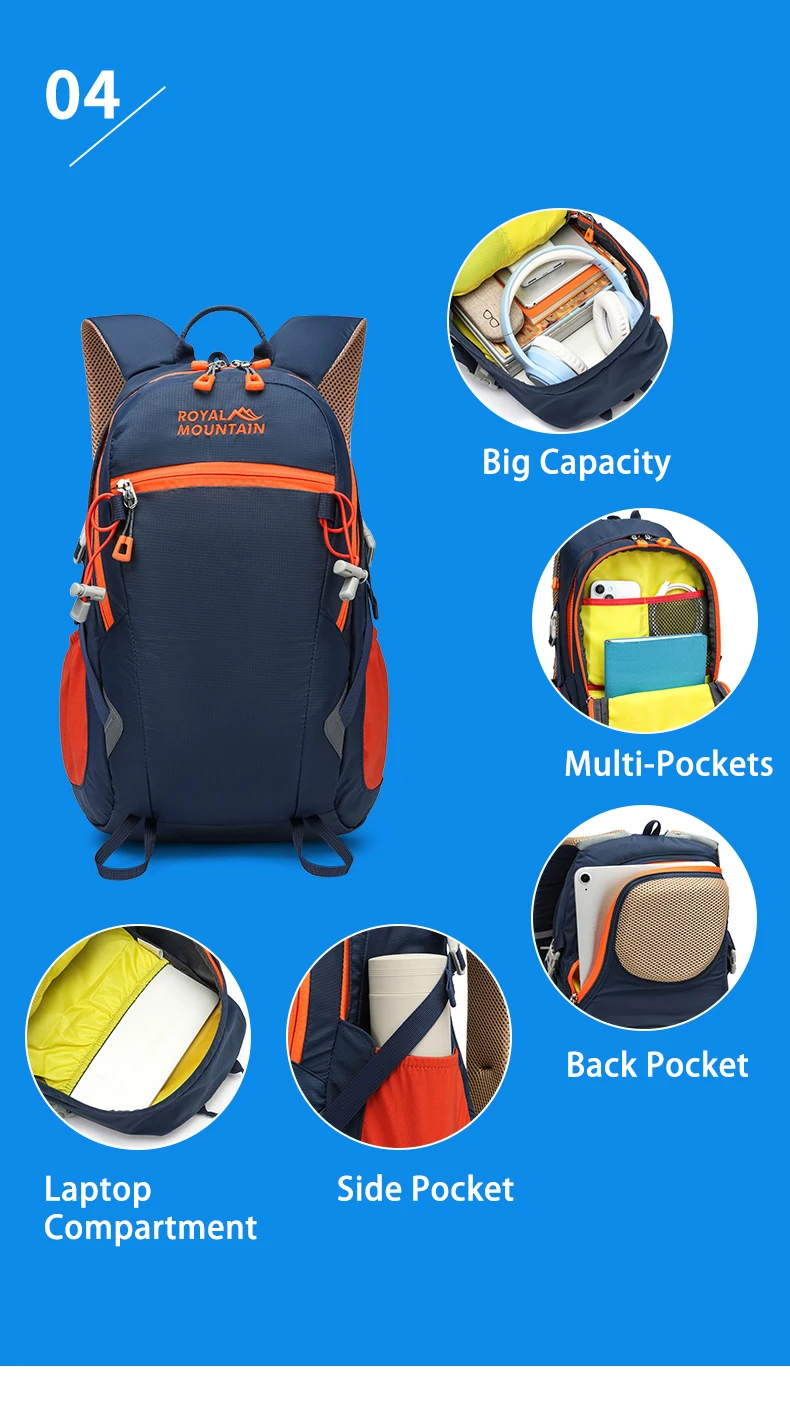 20L & 30L Auswahl Leichtgewichtiger Freizeitrucksack Unisex-Design mit Regenschutz Wasserabweisendes Gewebe Laptopfach – Detail 8