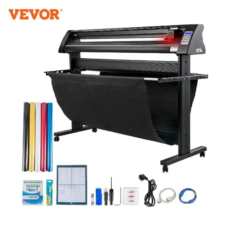 VEVOR Semi-Automatic Vinyl Cutter Plotter Machine 28/34/53 Inch Cutting Printer Floor Stand 3 Blades LCD Display Software Free