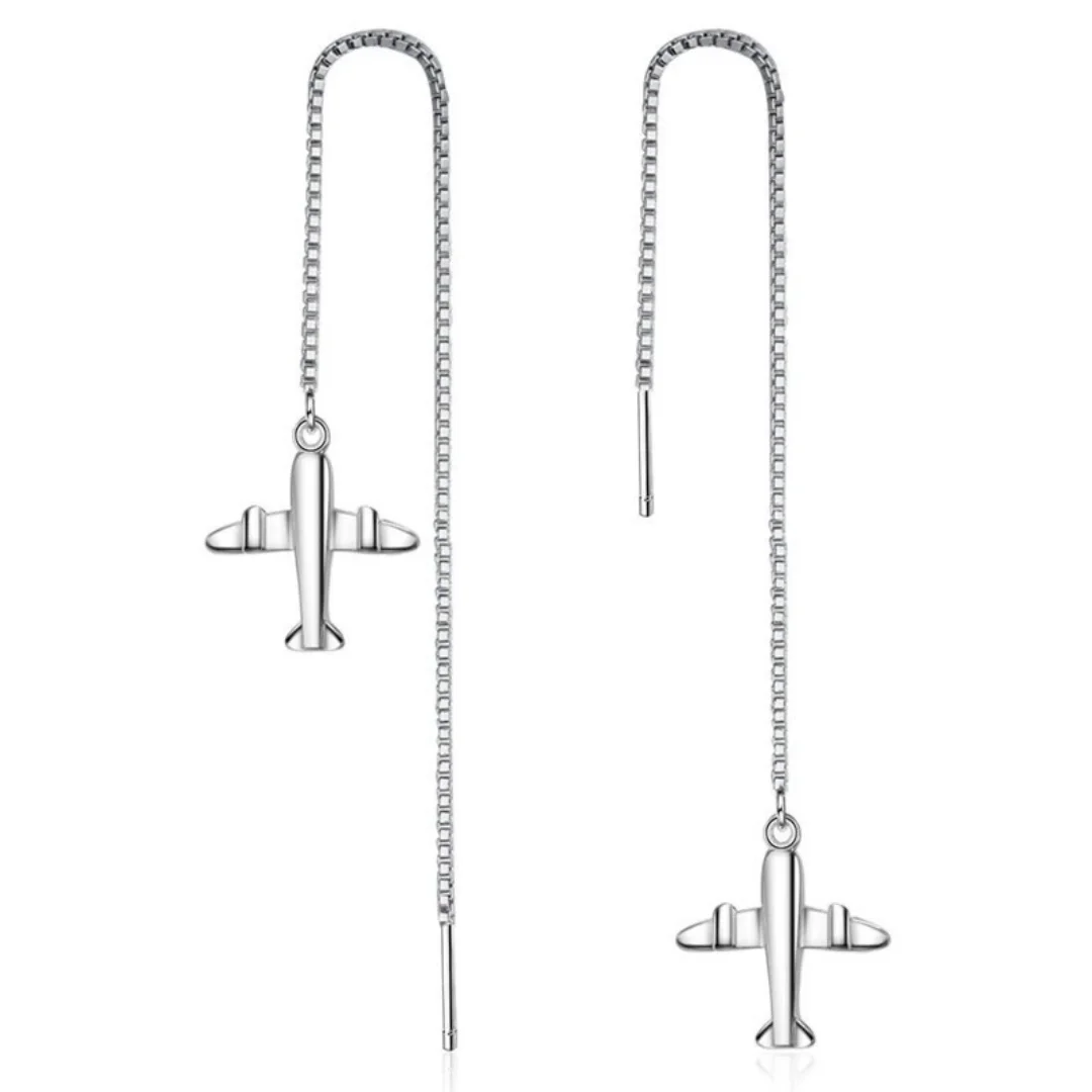 UiniTail hot new 925 sterling silver small aircraft long ear line female personality fashion tide flow sweet earrings gift ED120