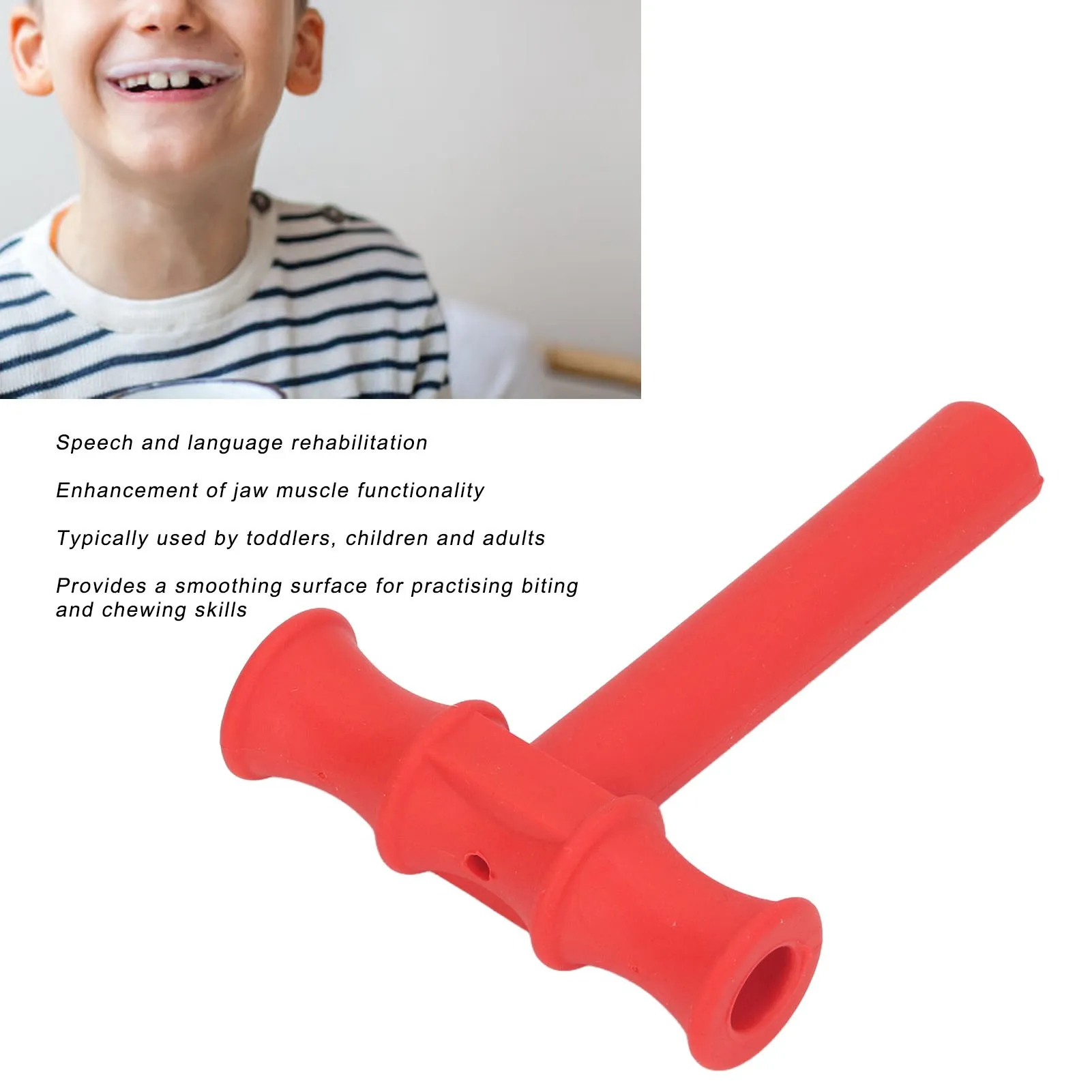 

T Shape Chew Tube T Shape Chew Tube Chewy Tubes Speech Training TPR Oral Motor Tool for Children Adults