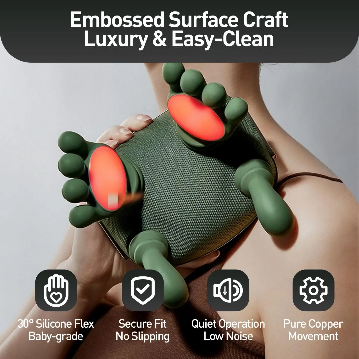 مدلك كتف ذكي للرقبة، مع حرارة، عجن الأنسجة العميقة ثلاثية الأبعاد، يستخدم على أجزاء متعددة من الكتفين والرقبة والساقين والذراعين والخصر