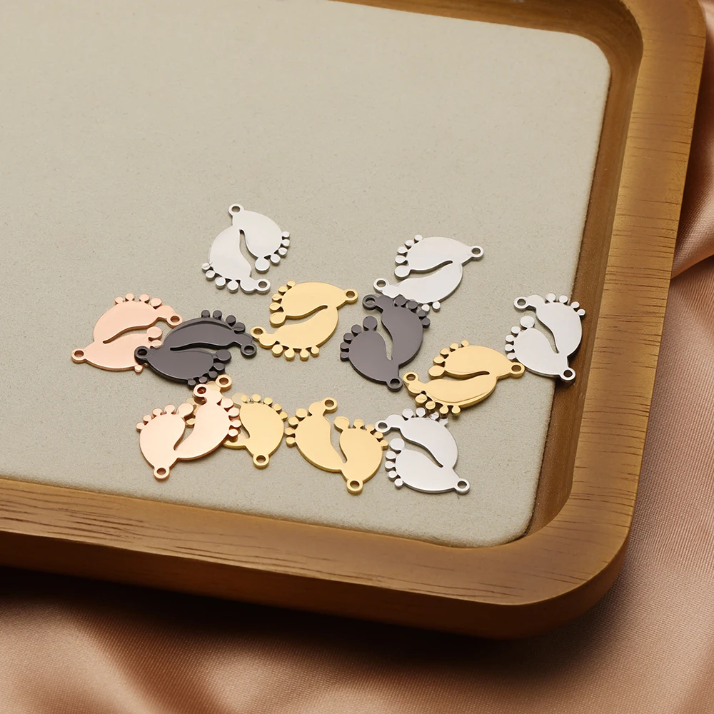 5 шт. 19x12 мм детские подвески для ног, многоцветный кулон из нержавеющей стали для милых ювелирных изделий, ожерелья, серьги, браслет, фурнитура «сделай сам»