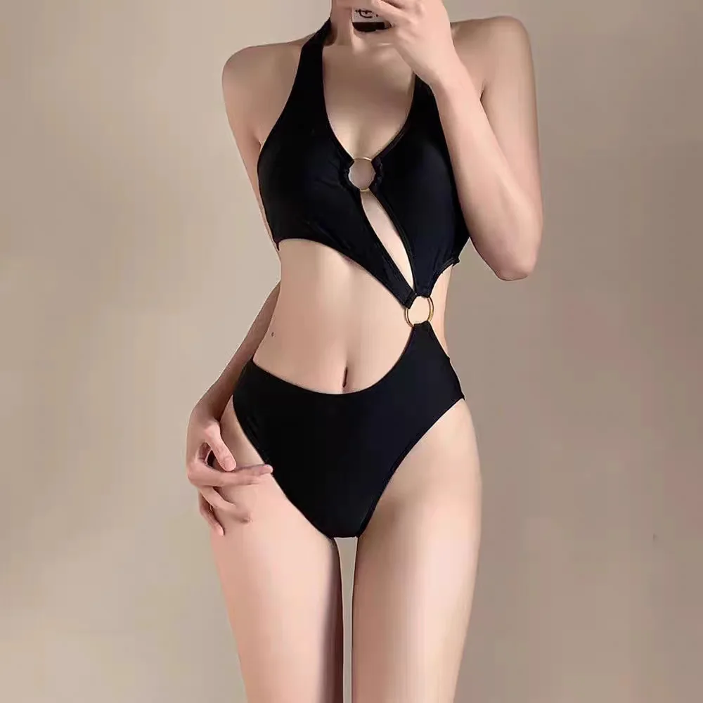 

Bla Sexy Hollow out High Waist Swimsuit for Women Hot Spring Vaion e Bikini Casual Swimwear Fixed Chest...