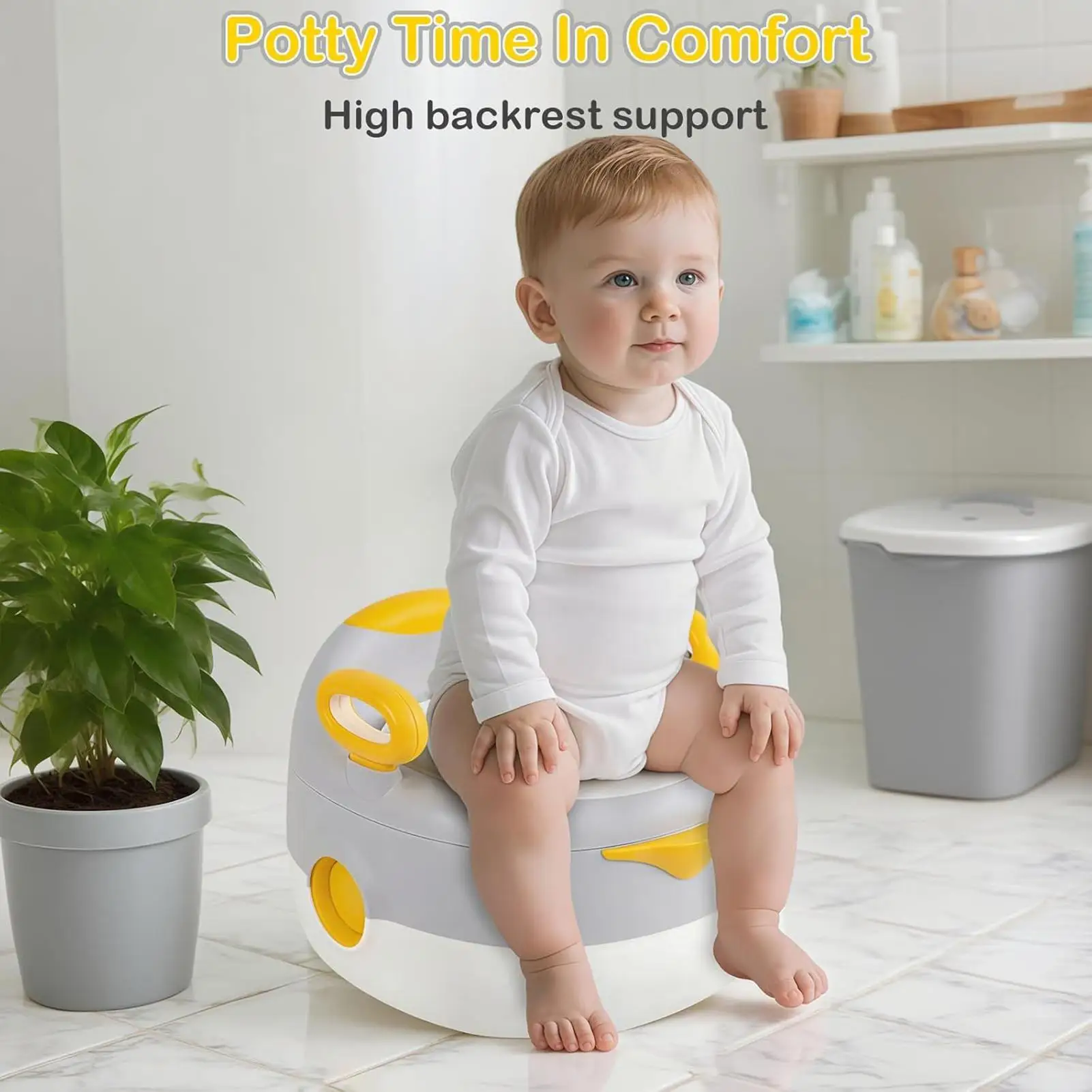 Toddler Potty Baby Toilet Trainer Portable Training Toilet For Travel Stable And Safe Oval Bottom Design Non Slip Potty