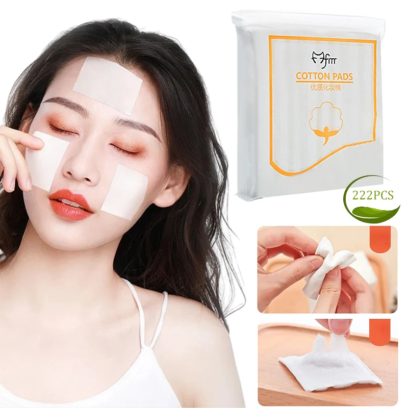 222pcs Double-sided White Rectangle Facial Cotton Pads for Make Up Comfortable Skin Cosmetic Makeup Tools